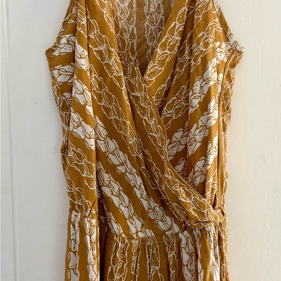 Manaola Pants - Manaola Mustard and White Patterned Jumpsuit